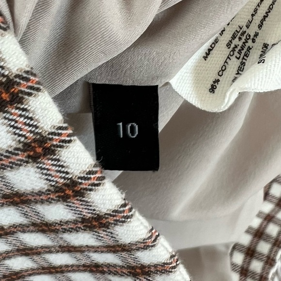 Theory Sculpture Grid Stretch Printed Zip Jacket Ivory Multi Tan Women’s 10 - Picture 14 of 15